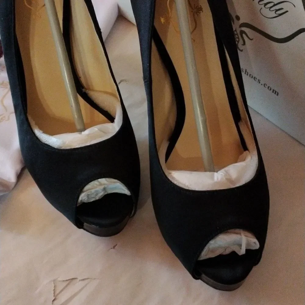 Footcandy Satin Peep Toe Heels